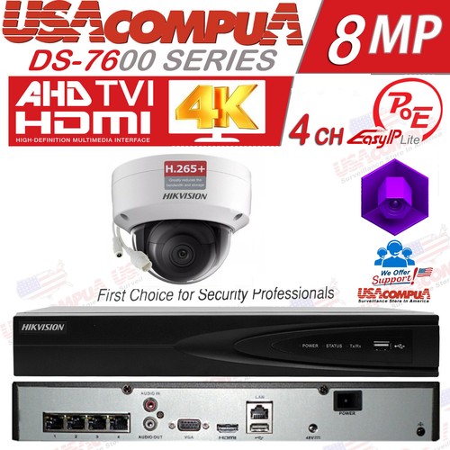 Hikvision 4K 4CH CCTV Security Camera System PoE NVR 2MP Domo Vandal Proof 2.8mm - Picture 10 of 13