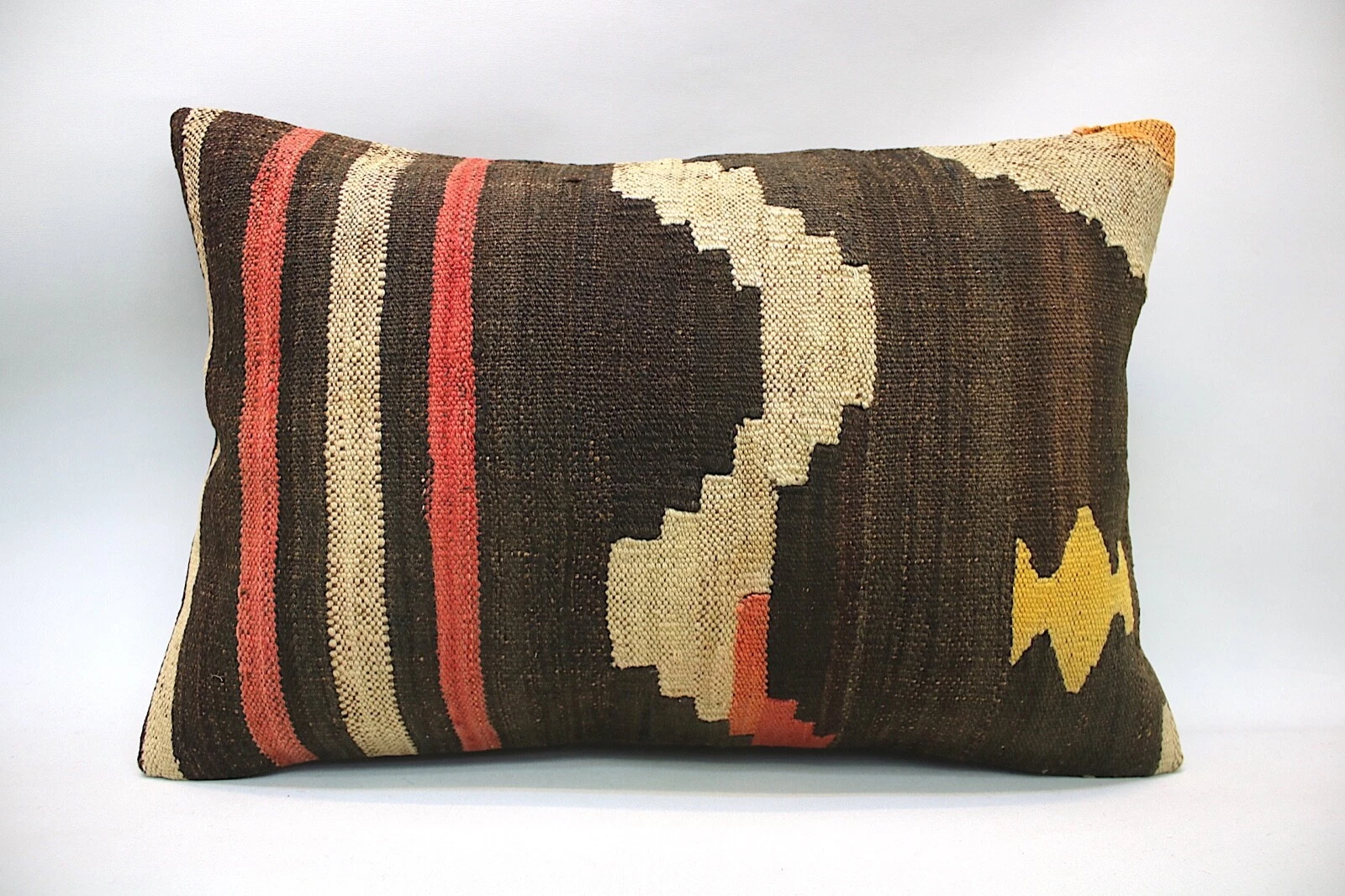 Kilim Sofa Pillow, 16x24 inc, Decorative Throw Pillow, Handmade Vintage Pillow