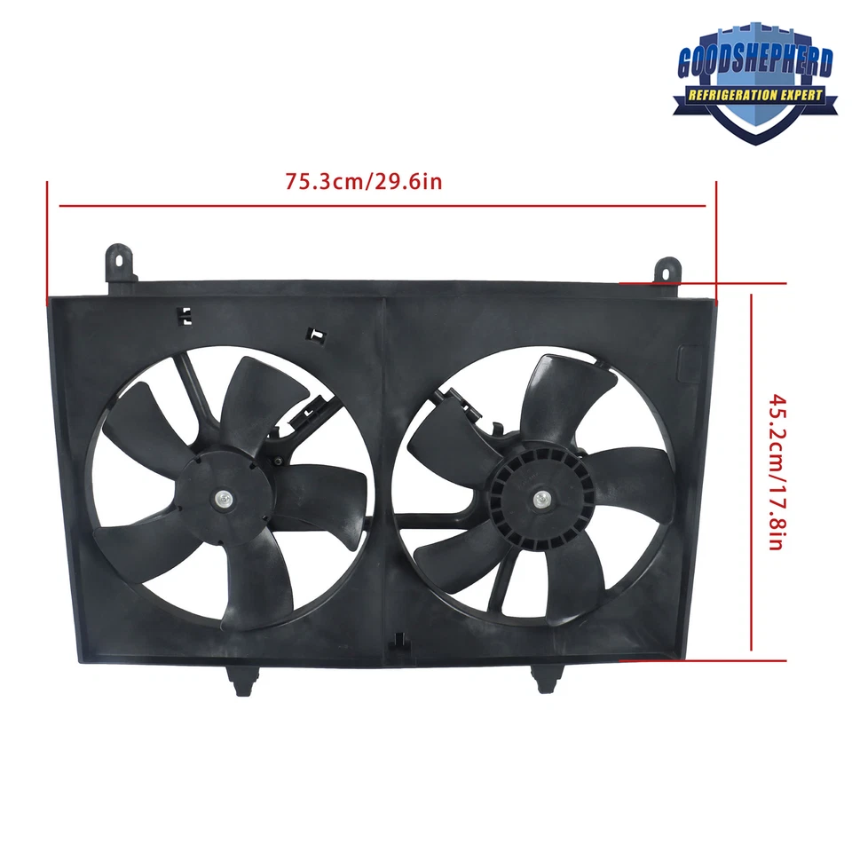 Conjunto de ventilador de refrigeração de radiador 21481CL80A 620423 compatível com Infiniti FX35 2003-2008 - Imagem 2 de 4