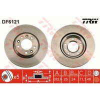 Trw 2X Bremsscheibe Vorne 282 BelüFtet FüR Peugeot 407 Sw 6E_ 508 8E_