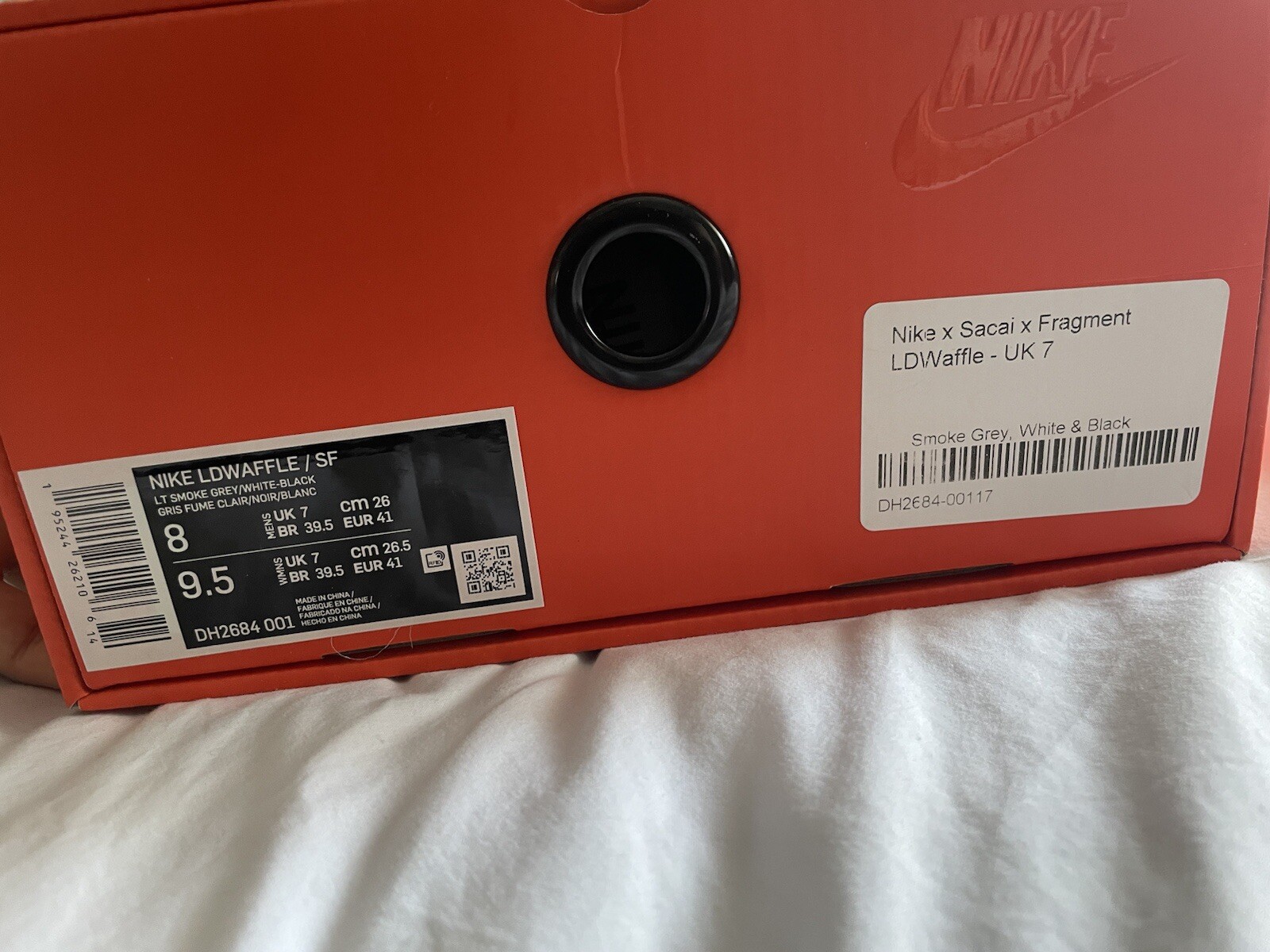 SACAI X NIKE Nike x Sacai x Fragments LDWaffle sneaker scarpe da ginnastica grigio fumo bianco Eur 40 UK 7