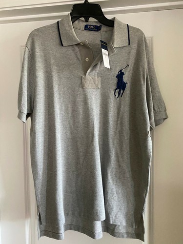 $98.50 NUEVO CON ETIQUETAS POLO GRANDE L PARA HOMBRE RALPH LAUREN CAMISA PONY AZUL GRANDE GRIS GENIAL - Imagen 6 de 8