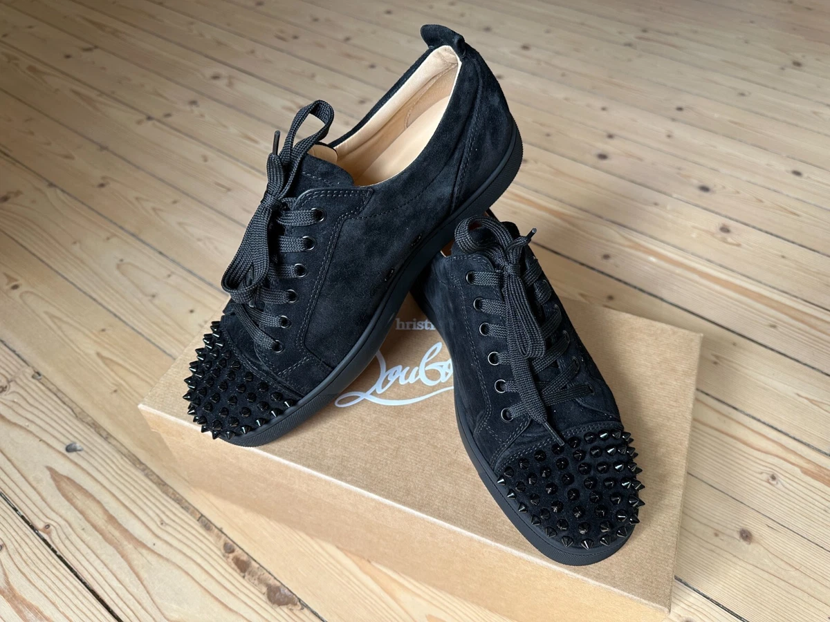 Christian Louboutin Louis Junior Spikes Suede Sneakers Black 41.5 EU