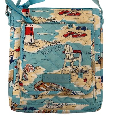 Vera Bradley Crossbody Bag Beach Print Quilted Lightweight Travel Purse B72Q