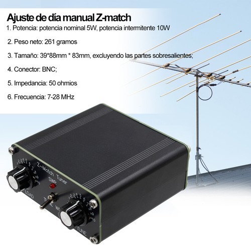 3-28 MHz 5W Z-Match QRP Ręczny tuner Antena BNC Interfejs Adapter