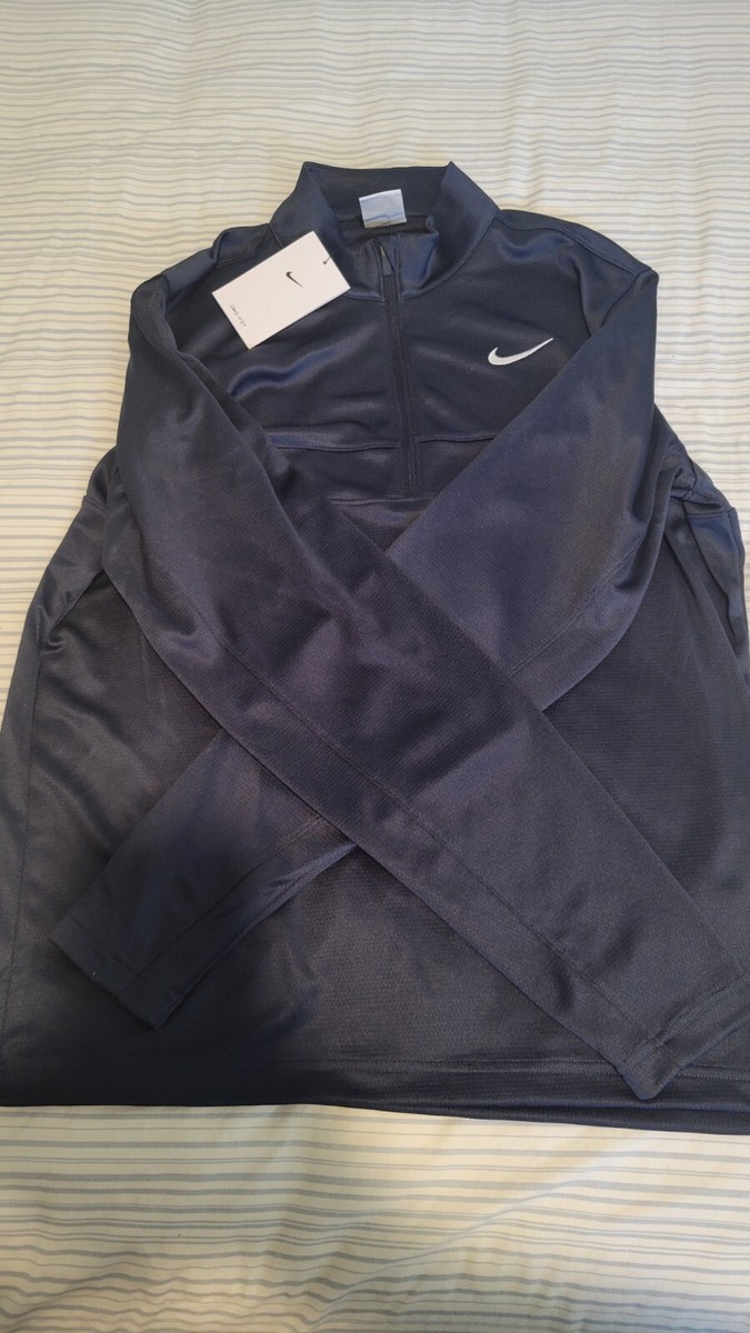 Nike Dri-Fit Men's GOLF 1/4 Zip Navy Blue Long Sleeve Shirt