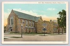 First Presbyterian Church Fargo North Dakota Postcard