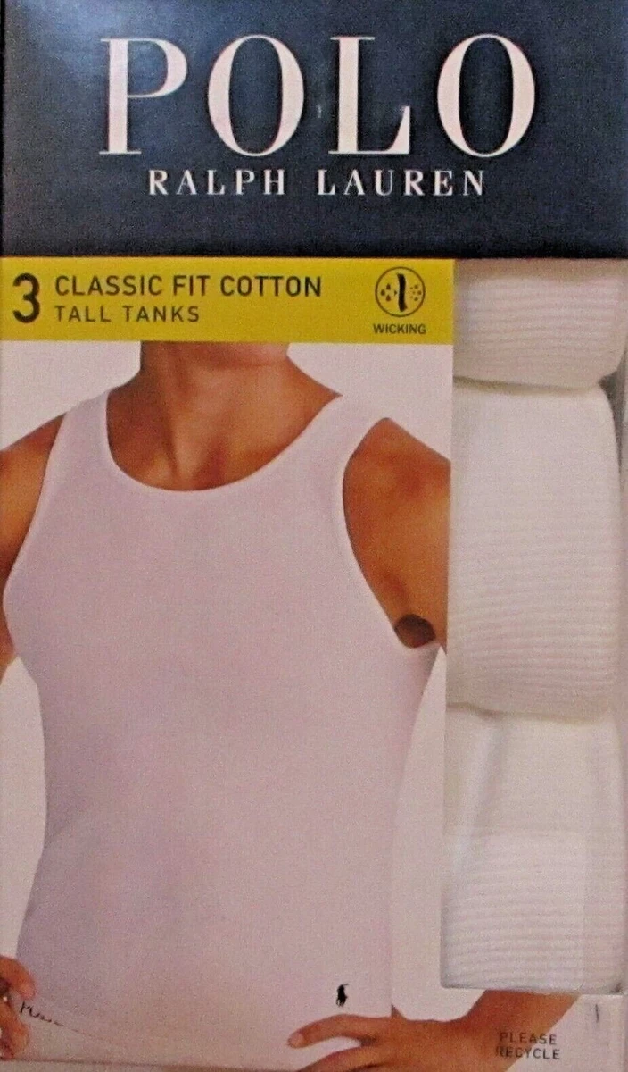 3 POLO RALPH LAUREN 1XL 2XL 3XL TALL COTTON WHITE TANK TOP T