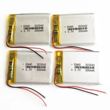 4 x 300mAh 303040 3.7V Li-po Polymer Rechargeable Battery for Mp3 Radio GPS PAD
