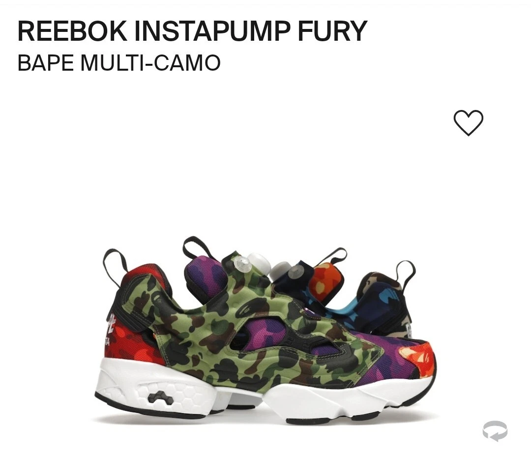 Reebok BAPE x InstaPump Fury OG Multi Camo for Sale | Authenticity