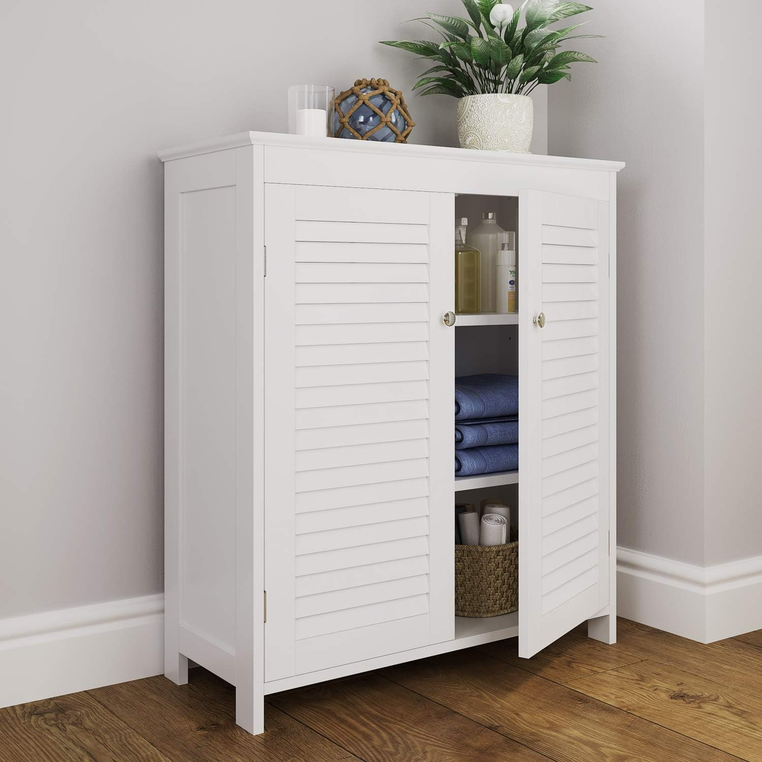 Ellsworth Two-Door Floor Cabinet, One Size, White