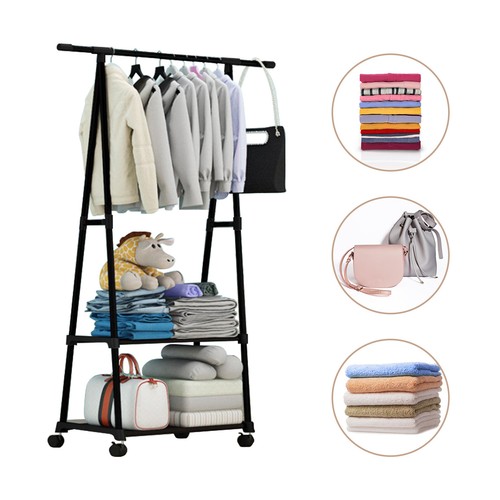 Clothes Rack Clothing Drying Rack, Rolling Garment Coat Rack for Hanging Clothes - Picture 17 of 20