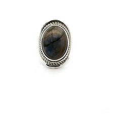 Sterling Silver Labradorite Ring Size 7 -Stone 12 x16mm
