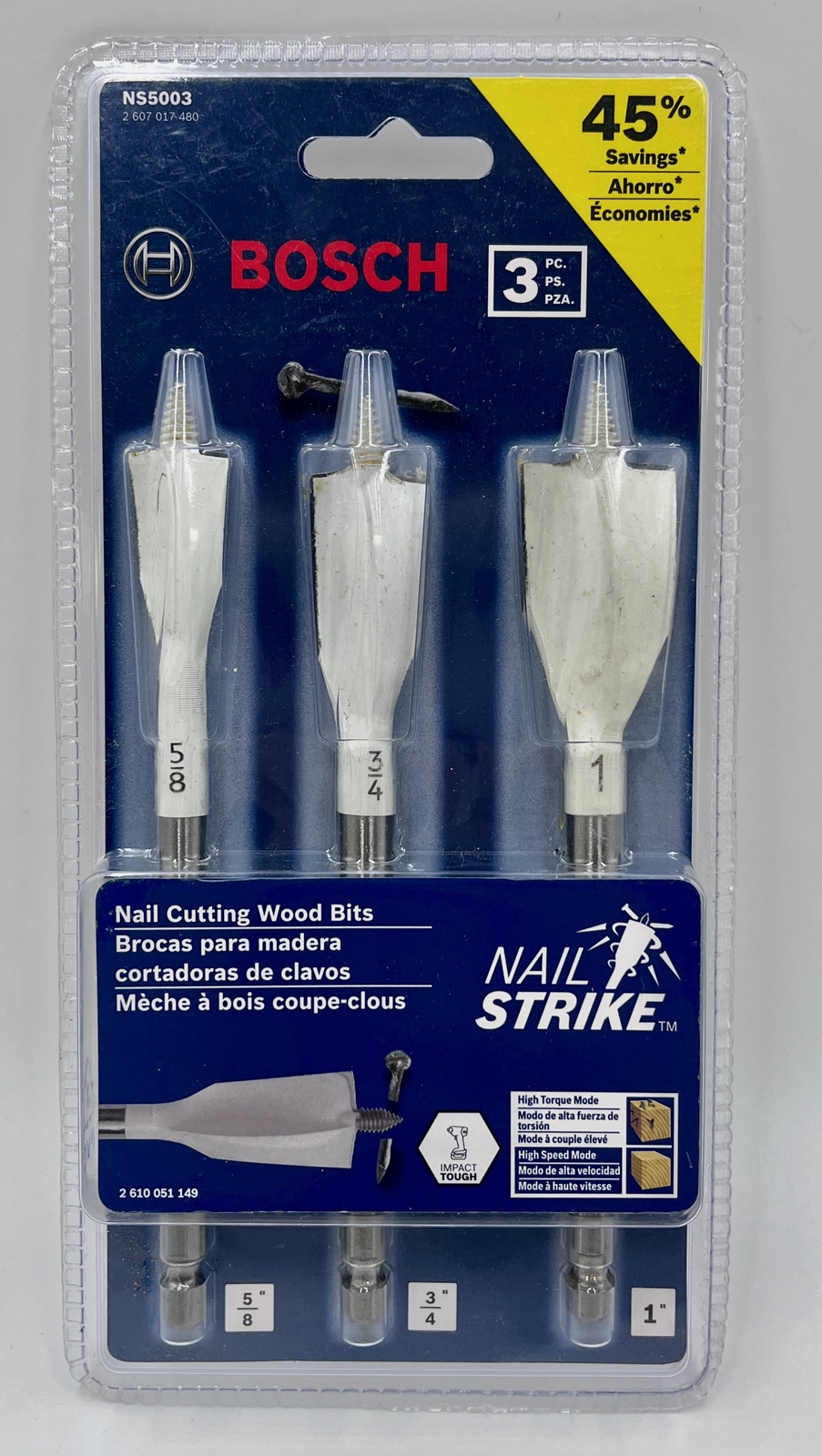 Bosch NS5003 Nail Strike WoodBoring Spade Bit Set, 3Piece eBay