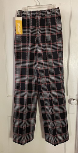 Personal by Leslie Fay Vintage Suit Tartan Plaid Sz 10 Black Red 1970s Women NWT - Picture 8 of 9