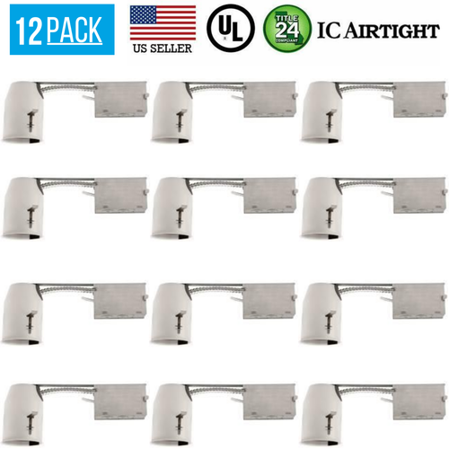 12 PACK 3-INCH REMODEL CAN AIR TIGHT IC UL RECESSED HOUSING LED POT LIGHTING - 第 1/4 張圖片