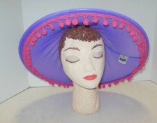 FUN HAT or pom pom hoop tapskirt girls Sm purple hot pink Dance Costume Mesh