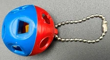 Tupperware Mini Shape Sorter Ball Keychain Blue Red Shape-O-Ball  NEW