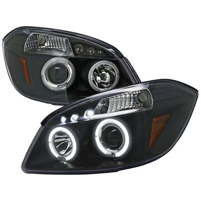 Fits 05-10 CHEVROLET COBALT Halo LED Projector Headlight With Clear Lens