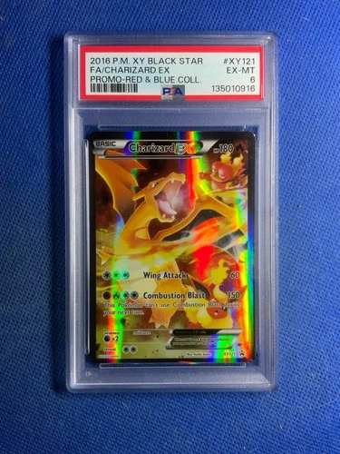 2016 P.M. XY Charizard EX Black Star Promo #XY121 Red & Blue Collection PSA 6
