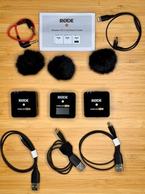 RODE Wireless GO II Kabelloses Zweikanal-Mikrofonsystem mit Case und Charging