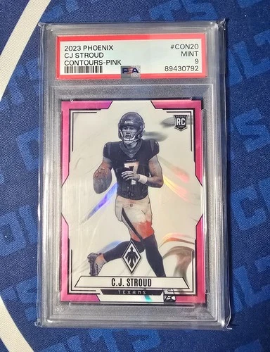 2023 Phoenix ~ CJ STROUD ~ Contours Pink RC #'d /175 ~ PSA 9 MINT ~ Texans 🔥