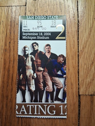 2004 Michigan Wolverines vs San Diego State Ticket Stub - Picture 2 of 4