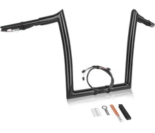 16" PRE-WIRED Ape Hangers Bar Handlebar Fat 1-1/2" 1.25" Clamp Harley Davidson