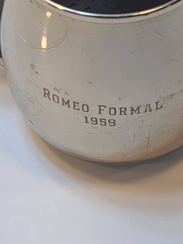 Tazza tazza vintage 1959 Romeo formale placcata argento o metallo - Foto 12 di 12