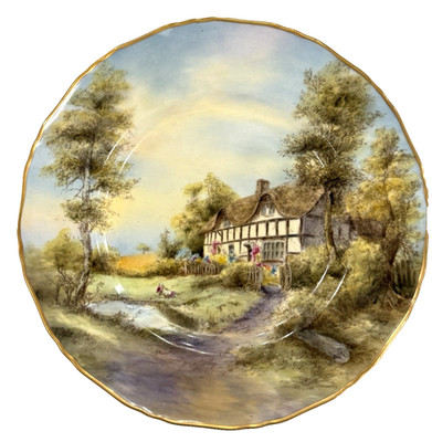 Pristine 1953 Royal Worcester 10.5'' Cabinet Plate Elmley Signed J Smith Mint