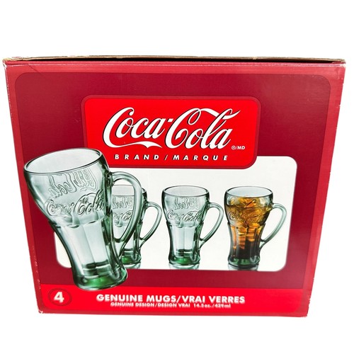 Menge 4 Libbey Coca Cola Schwer Grün 14,5 Oz Becher, Neu in Offener Verpackung, USA - Bild 4 von 6