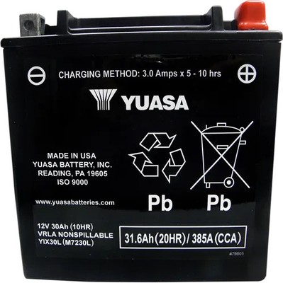 Yuasa H-P Fresh Pack AGM Battery YIX30L-BS Harley Road King Custom 04-07