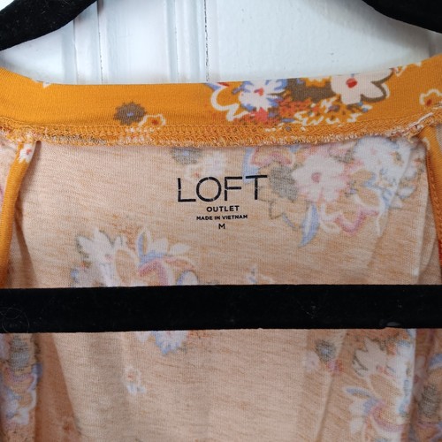 Loft Outlet Damen senfgelb Blumen Flatterärmel Top Bluse Gr. M - Bild 2 von 6