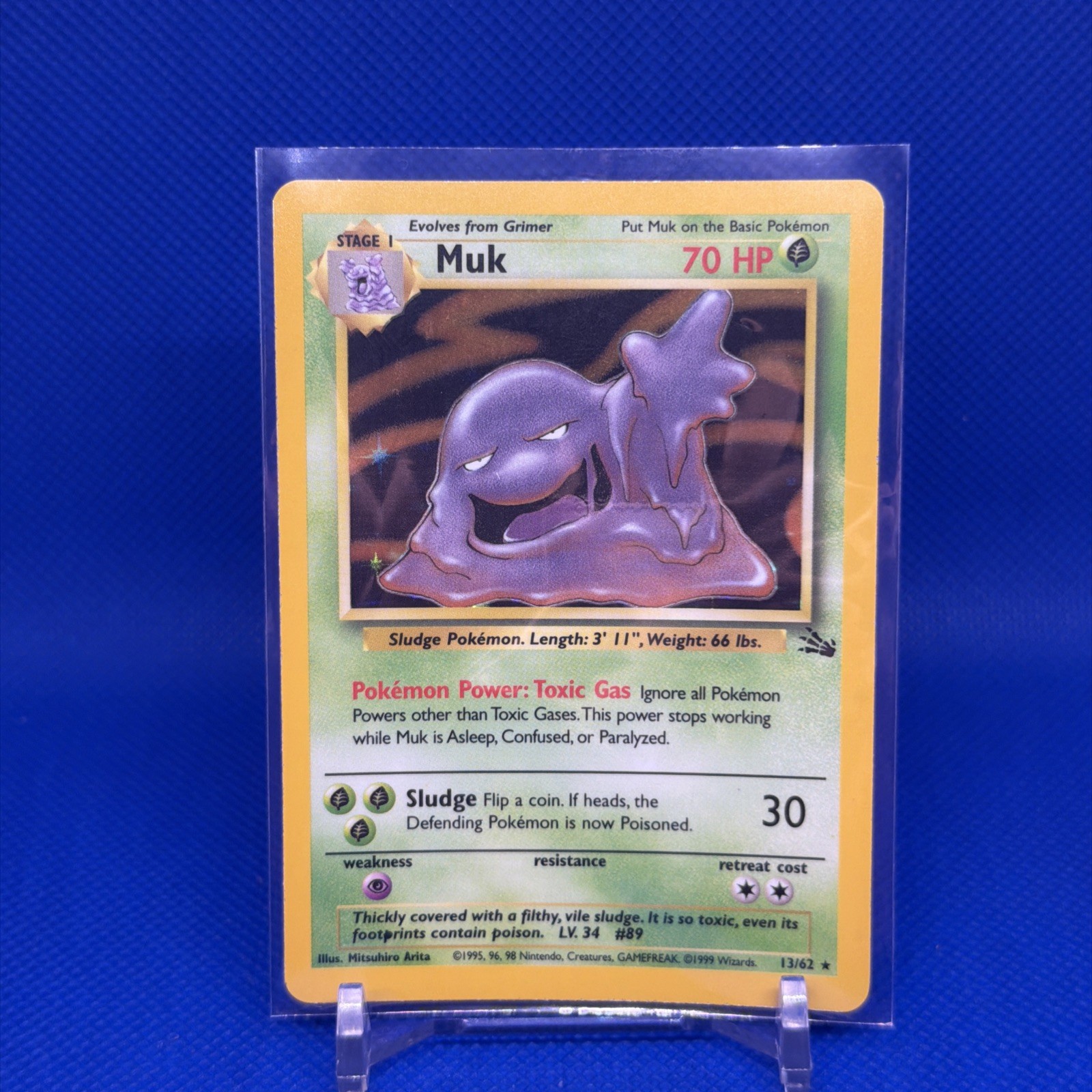1999 Pokemon Trading Card Ditto 3/62 Fossil Rare Halo Foil NM