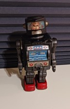 Vintage 1960 Space Explorer Tin TOY ROBOT Horikawa Japan TV screen 1960s