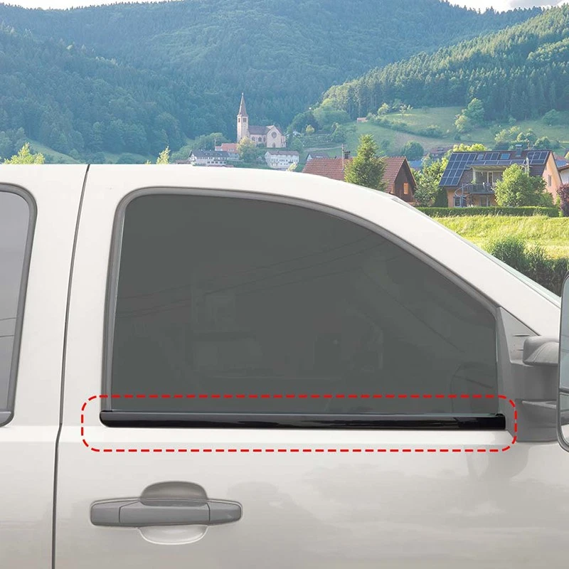 Black Window Bottom Sill Trim Strips For Chevy Silverado Suburban 07-13 Exterior - Imagem 3 de 4