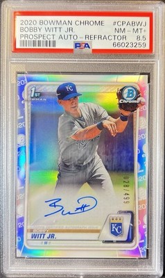 2020 Bowman Chrome Bobby Witt Jr 1st Auto Refractor /499 PSA 8.5