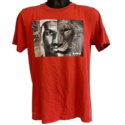 Nike LeBron James Opposing Forces Performance Dry-Fit T-Shirt Orange Men S