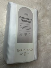 Threshold Performance Flat Sheet Queen White Cotton Sateen 40 Available