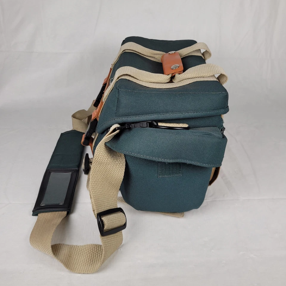 复古佳能相机包收纳袋绿色口袋肩带数码单反相机手提箱 — 第 2/4 张图片