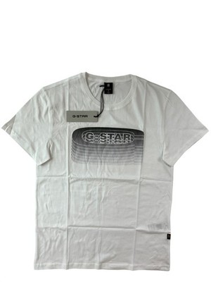 G-Star Raw Old Skool Fade T-Shirt White Graphic Logo Men's Sz Medium MSRP$60 NWT