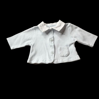 Absorba 90s Vintage Blue Baby Button Up  Cardigan Sz 3M