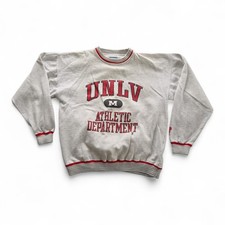Vtg 90s UNLV Athletic Department GEAR Pullover Sweatshirt Mens Size M Gray