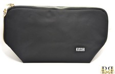 KUSSHI Signature Makeup Bag with Snap-in Brush Organizer Black /Red Luxury Nylon