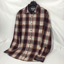 Wrangler Retro Premium Mens Western Shirt XL Rust Plaid Long Sleeve Relaxed Fit