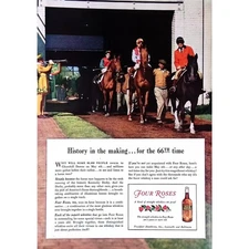 Four Roses Whiskey 1940 Print Ad Kentucky Making Derby History 8x11.5