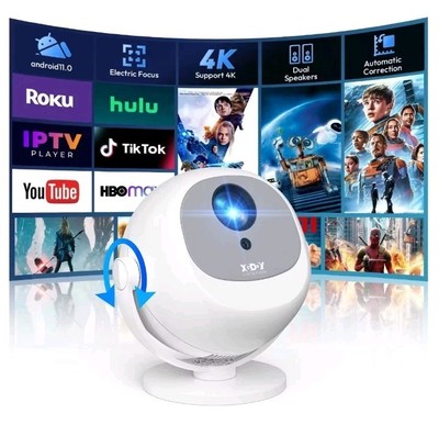 XGODY Beamer Tragbar Bluetooth 4K WiFi Heimkino Kino 12000 Lumen HDMI