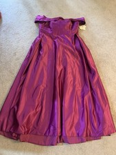 Azazie Purple Off Shoulder Satin Formal Bridesmaid Dress Size 10 Regular