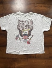 Lynyrd Skynyrd Rock N Roll Distressed Eagle Graphic T-Shirt White