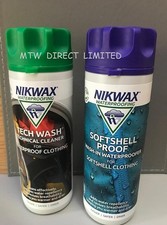 NIKWAX SOFTSHELL PROOF & NIKWAX TECH WASH 300MLS  for soft-shell clothing 